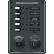 Traditional Metal DC Panel - 5 positions + DC Socket + USB Charger - Image 1
