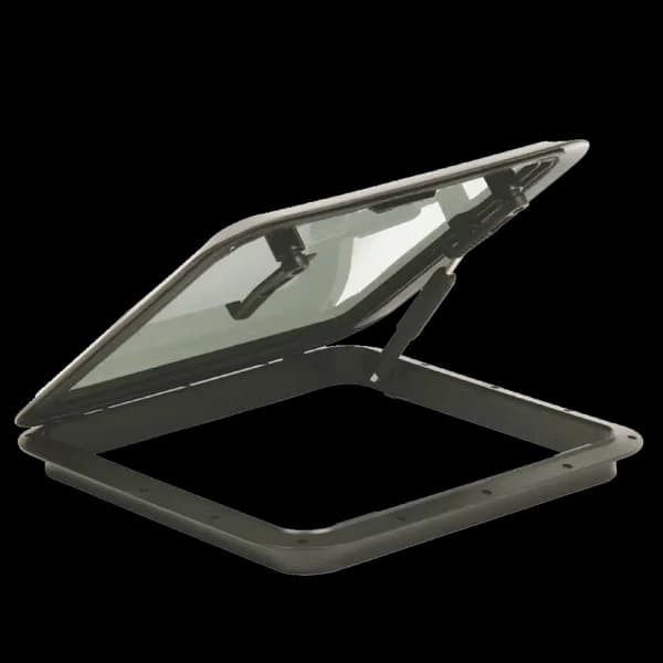 Bomar 900 Series 9 1/2″ x 9 1/2″ Square Molded Hatch - Color: Black | Lens Color: Smoked | Inside Outside Opening: No - Image 1