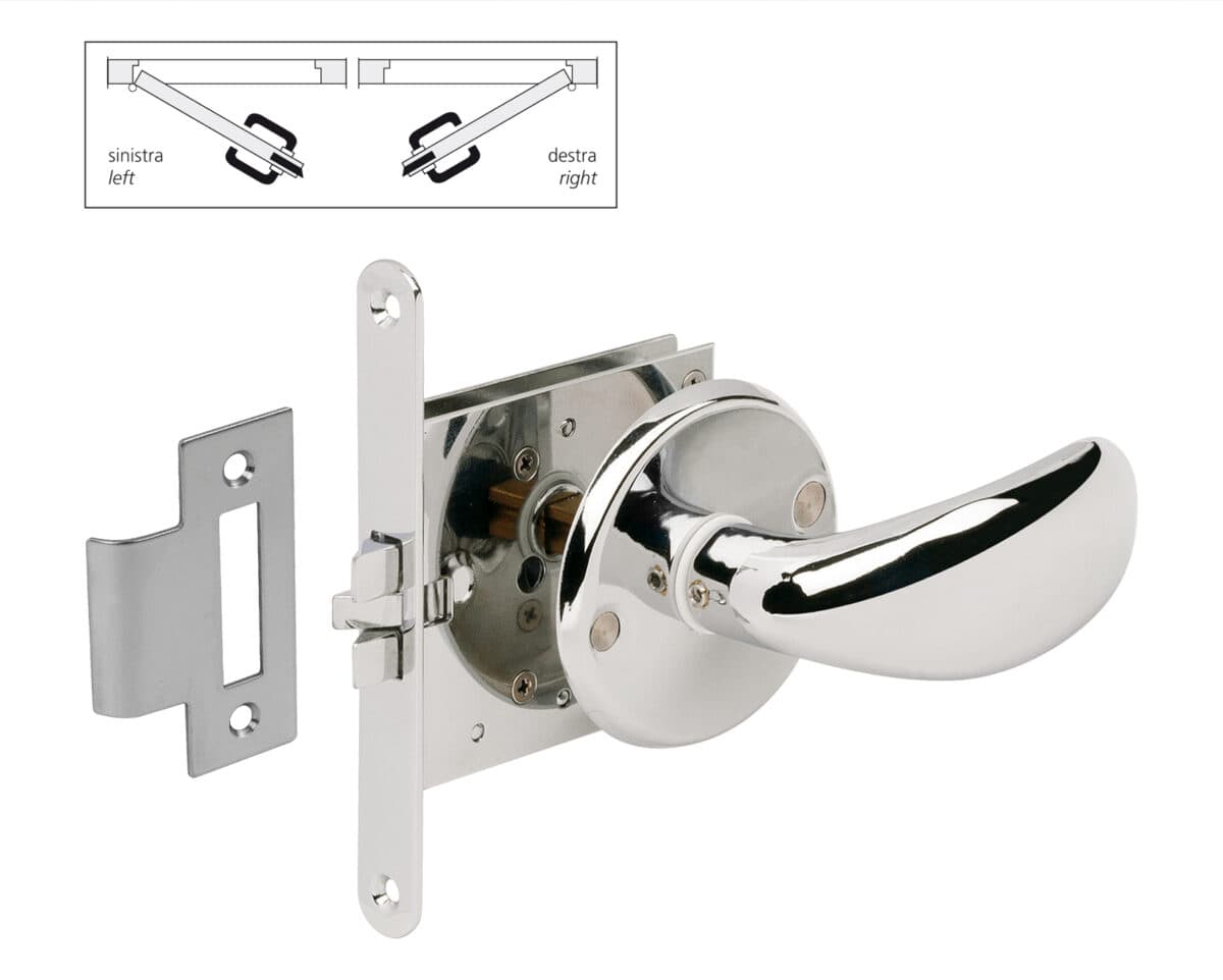 For 15 mm minimum thick doors Set with dia. 60 mm roses - Image 1