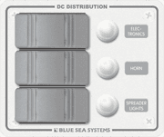 Contura Water Resistant 12V DC Circuit Breaker Panel - White 3 Position - Image 1