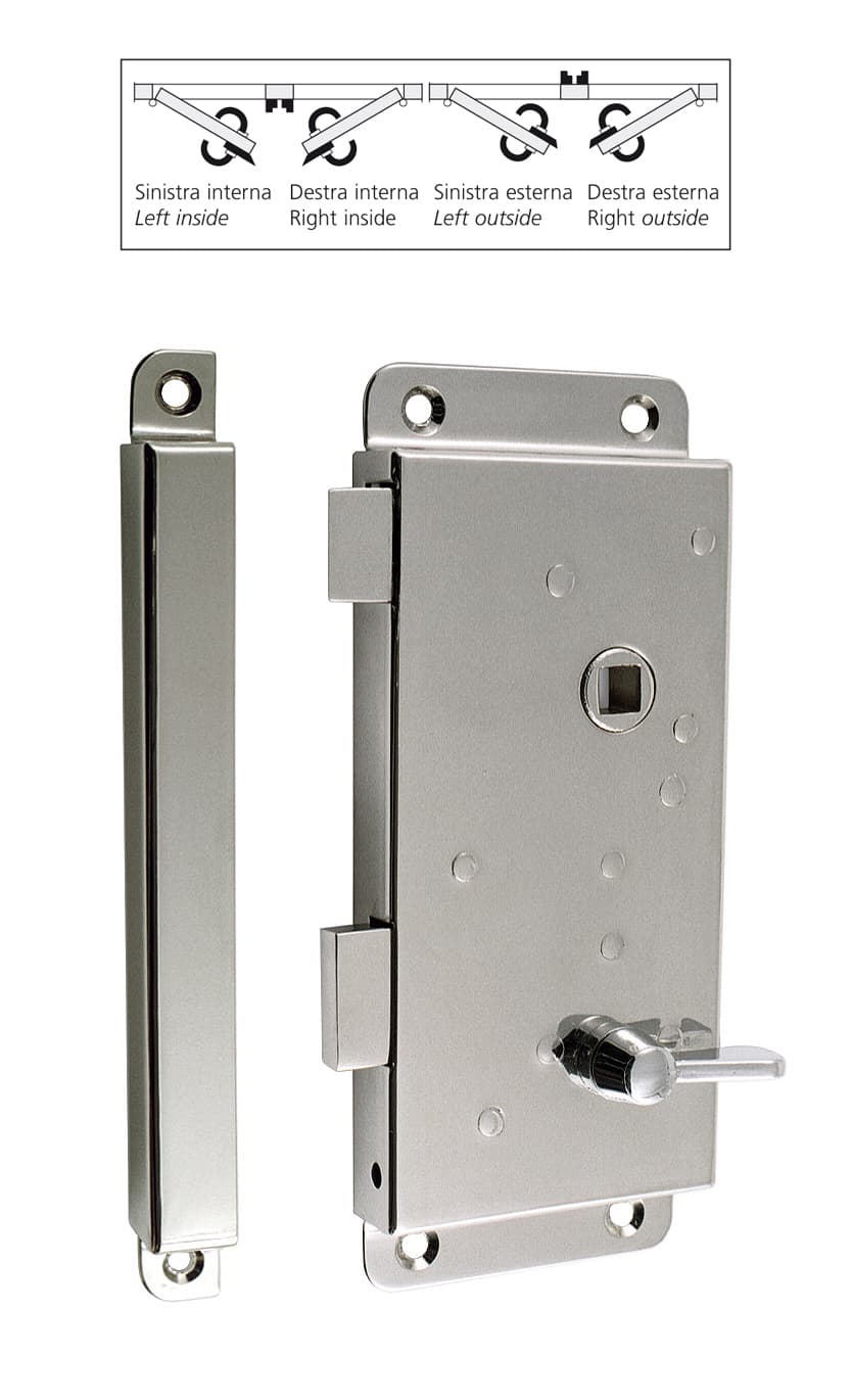 Lock with striker and locking knob with square 7 x 35 mm projection - Image 1