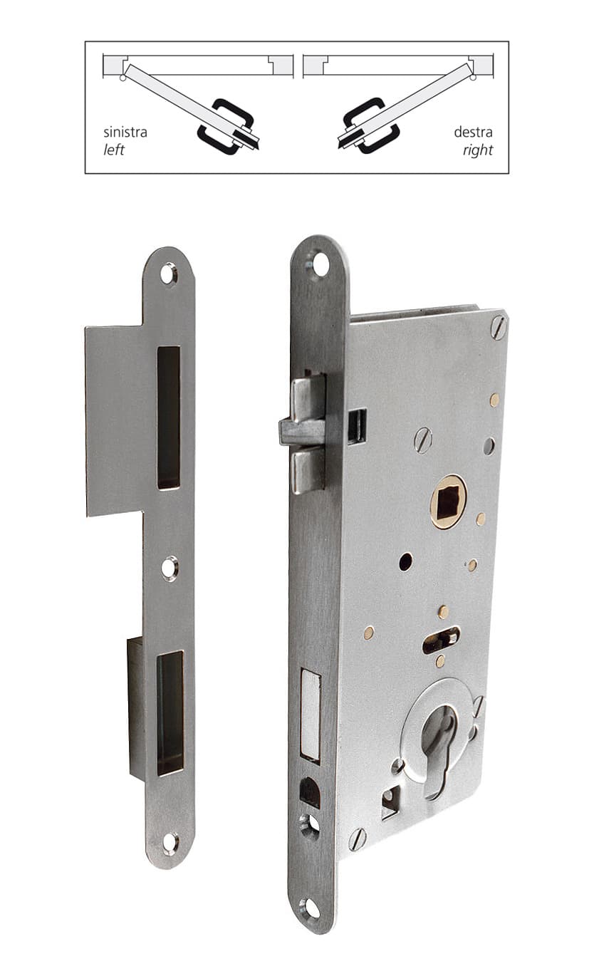 Lock with striking plate and hole for security cylinder - Image 1