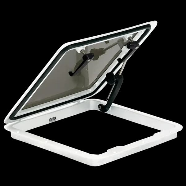 Bomar 190 Series 13 1/8″ x 13 1/8″ Square Cast Aluminum Hatch – White - Image 1