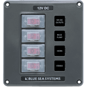 Water-Resistant Circuit Breaker Switch Panel - Gray, 4 Positions - Image 1