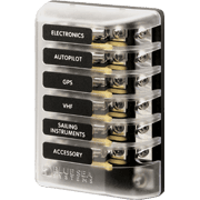ST Glass 6 Circuit Fuse Block with Negative Bus and Cover - Image 1