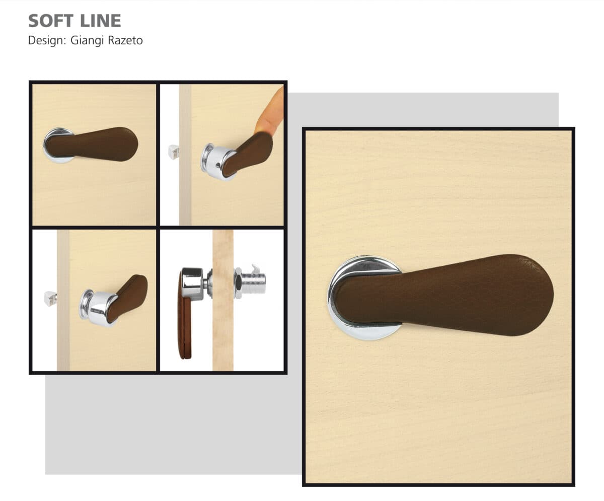 Soft Lock – drawers and hatch lock with leather covered handle - Image 1
