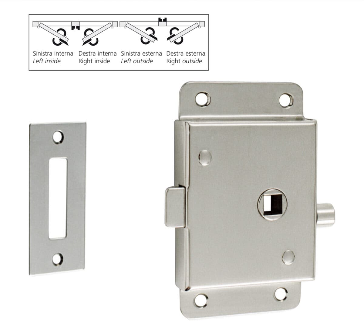 Lock with stop lever and striker - Image 1