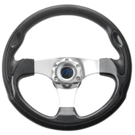 VETUS three spoke sport steering wheel, 35 cm, carbon finish - Image 1