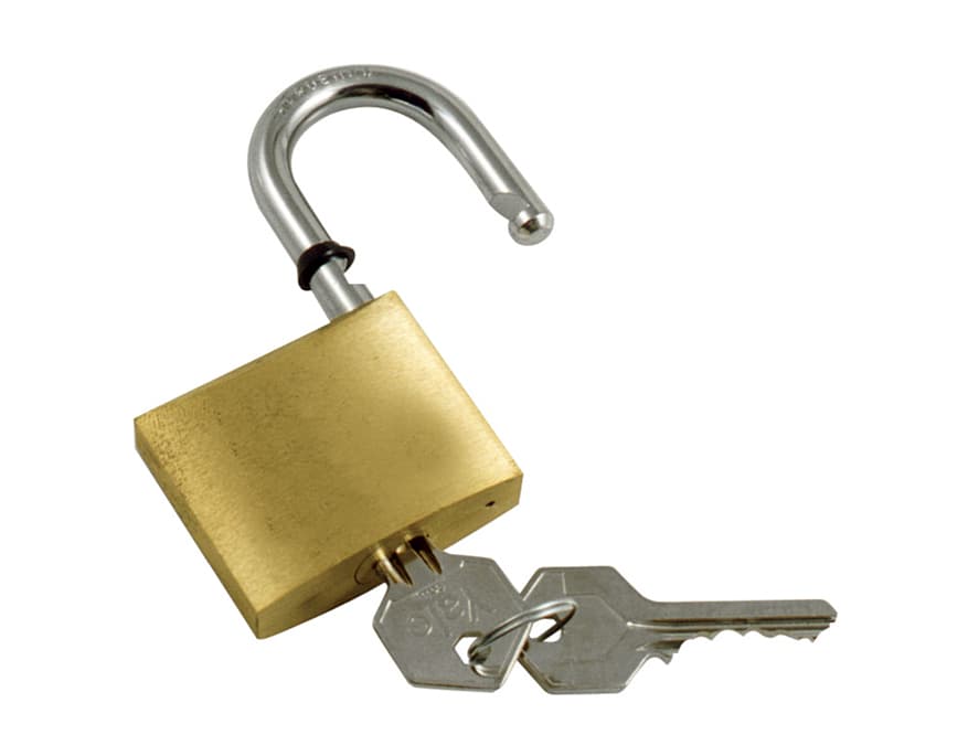 Brass padlock with 2 keys - Image 1