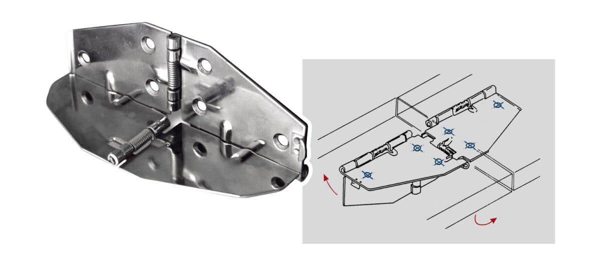 Spring hinge for folding tables - Image 1