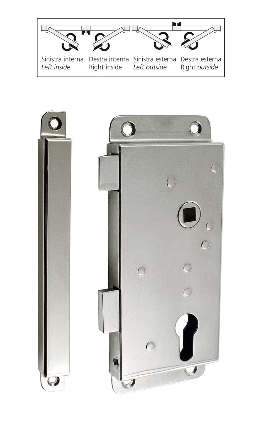 Lock with hole for security cylinder and striker - Image 1