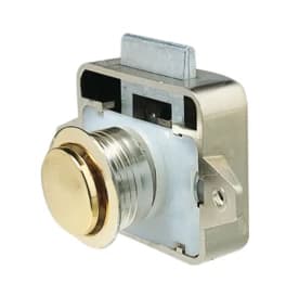 Plastic lock with brass plated push-button - Image 1