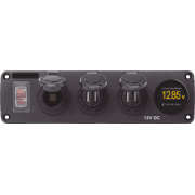 Water-Resistant Accessory Panel - 12V Socket, 2x 2.1A Dual USB Chargers, Mini Voltmeter - Image 1