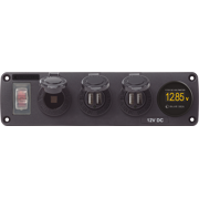 Water-Resistant Accessory Panel - 12V Socket, 2x 2.1A Dual USB Chargers, Mini Voltmeter - Image 1