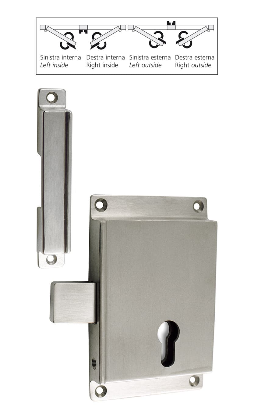 Lock with 3 trip bolts, striker and hole for cylinder - Image 1