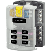 ST Blade Fuse Block - 6 Circuits with Negative Bus and Cover - Image 1