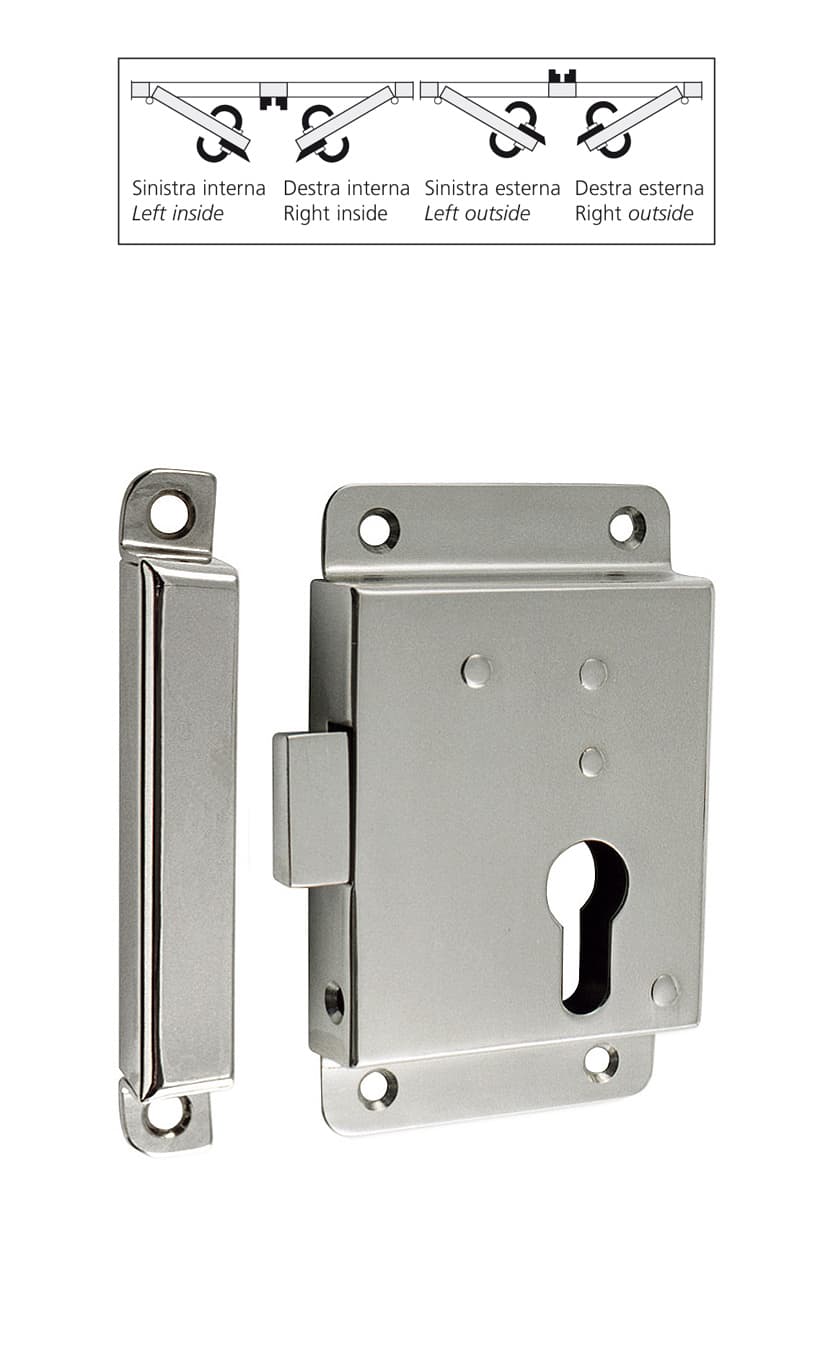 Lock with hole for security cylinder and striker - Image 1