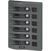 WeatherDeck® 12V DC Waterproof Circuit Breaker Panel - Gray 6 Positions - Image 1