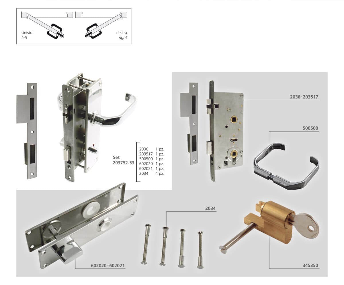 Bathroom lockset, with hole for provisional - Image 1