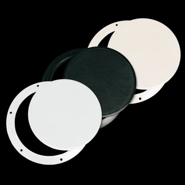 Bomar Gray Series 6″ Dia Round Press-In Molded Deck Plate w/ Non-Skid - Color: Off White - Image 1