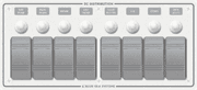 Contura Water Resistant 12V DC Circuit Breaker Panel - White 8 Position - Image 1