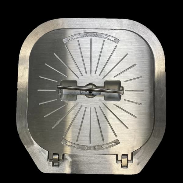 Bomar Commercial Grade Series 27″ X 27″ Square Hinged Cast Aluminum Watertight Hatch - Weld Ring: Steel | Inside Outside Opening: Yes - Image 1