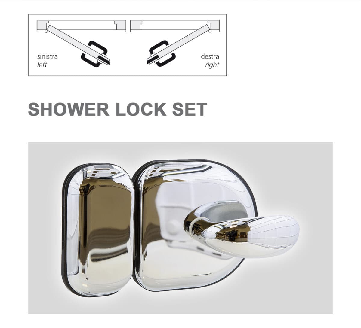 SHOWER DOOR LOCKSET WITH SPOON HANDLE SET - Image 1
