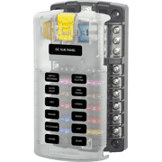 ST Blade Fuse Block - 12 Circuits with Negative Bus and Cover - Image 1