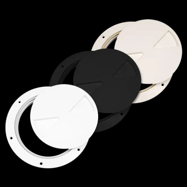 Bomar Gray Series 4″ Dia Round Screw-In Molded Deck Plate - Color: Black - Image 1