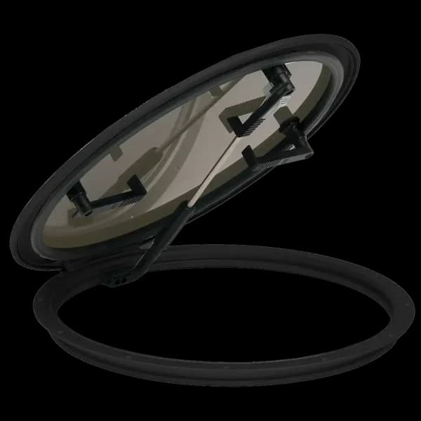 Bomar 900 Series 20 1/4″ Dia Round Molded Hatch - Color: White | Lens Color: Smoked | Inside Outside Opening: Yes - Image 1