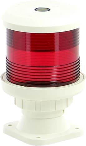 All round navigation light, red, base mounting, with black housing - Image 1