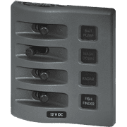 WeatherDeck® 12V DC Waterproof Fuse Panel - Gray 4 Positions - Image 1