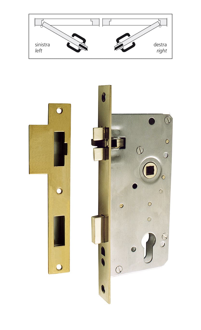 Lock with striking plate and hole for security cylinder - Image 1