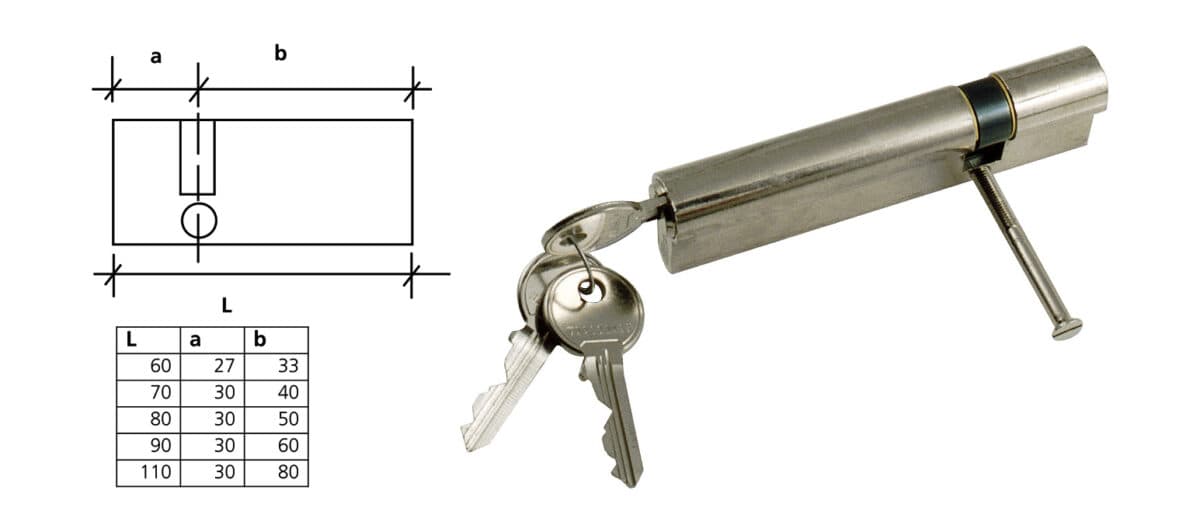 Security cylinder with 3 keys - Image 1