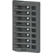 WeatherDeck® 12V DC Waterproof Circuit Breaker Panel - Gray 8 Positions - Image 1