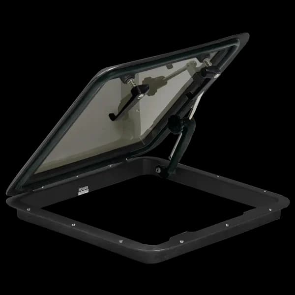 Bomar 190 Series 20″ x 20″ Square Cast Aluminum Hatch - Lens Color: Smoked | Color: White - Image 1